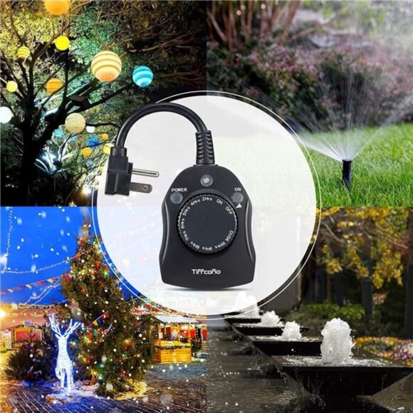 Outdoor Timer Outlet, Dusk to Dawn Light Sensor Timer, Outdoor Light Timer - Picture 6 of 8